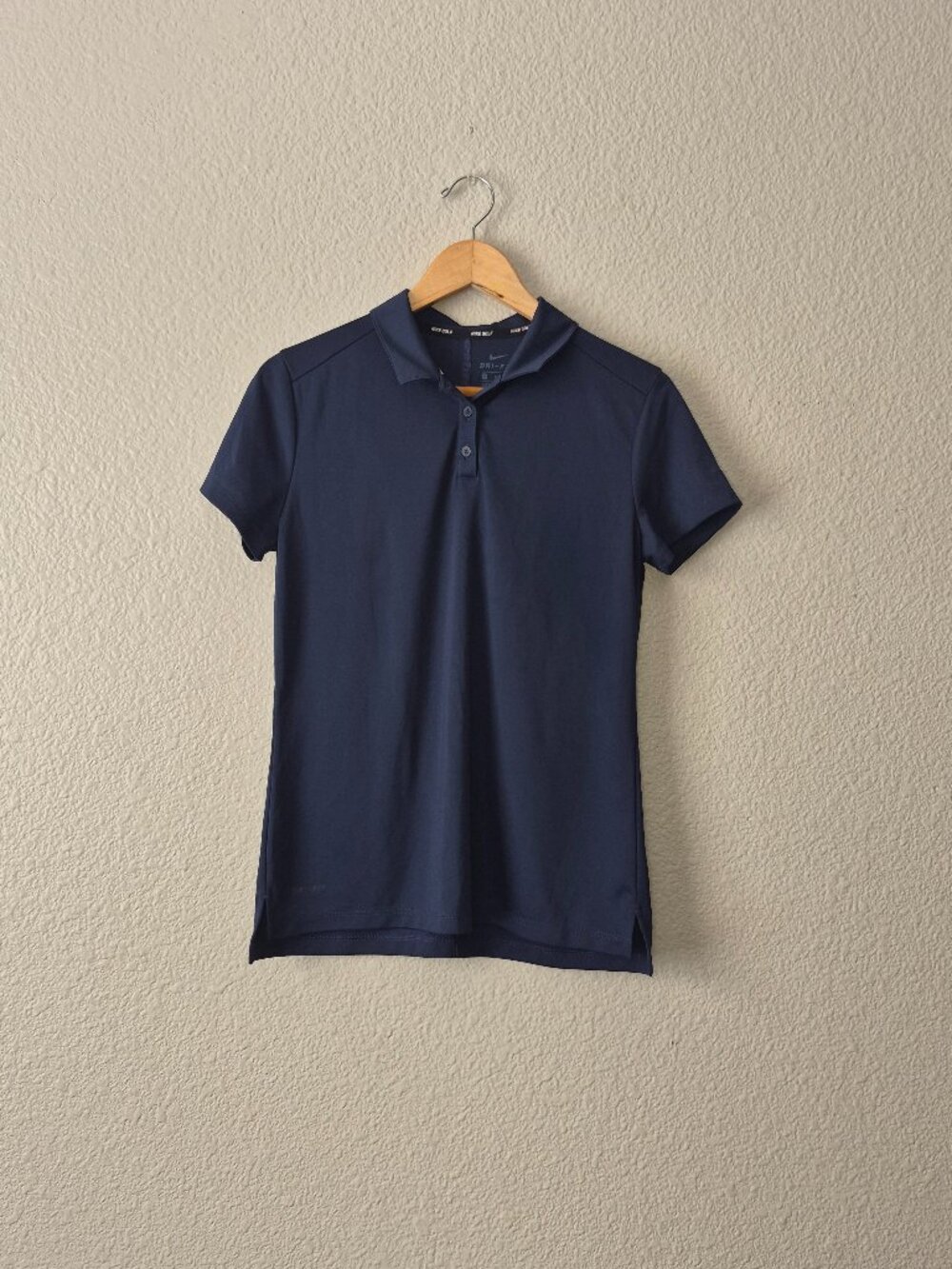 Nike Golf Dri-Fit Polo Shirt Womens Medium M Navy Blue Short Sleeve Athletic EUC
